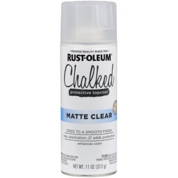 Rust-Oleum 302599 Chalk Spray Paint, Ultra Matte, Clear, 12 oz, Can