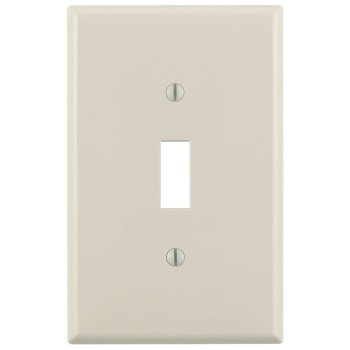 Leviton 00PJ1-00T Switch Wallplate, 4-7/8 in L, 3-1/8 in W, 1 -Gang, Nylon, Light Almond