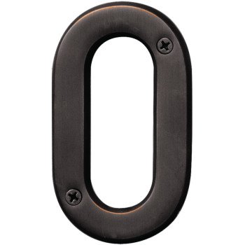 Hy-Ko Prestige Series BR-42OWB/0 House Number, Character: 0, 4 in H Character, Bronze Character, Solid Brass