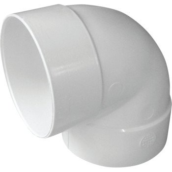 Canplas 414154BC Short Turn Pipe Elbow, 4 in, Hub, 90 deg Angle, PVC, White