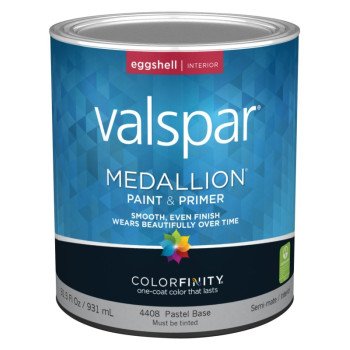 Valspar Medallion 4400 Series 027.0004408.005 Interior Paint, Eggshell Sheen, Pastel, 1 qt, Can