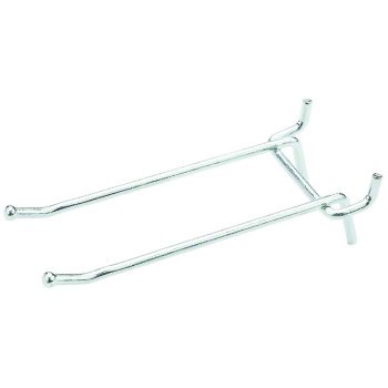 National Hardware N180-037 Peg Hook, 4 in L x 2 in W Dimensions, 4 in, 1/8, 1/4 in Opening, Steel, Zinc