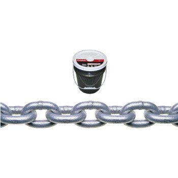 Campbell 014-0433 Proof Coil Chain, 1/4 in, 141 ft L, 30 Grade, Steel, Galvanized