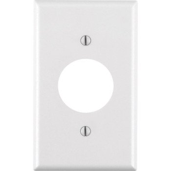 Leviton 88004 Single Receptacle Wallplate, 4-1/2 in L, 2-3/4 in W, 1 -Gang, Thermoset Plastic, White, Smooth