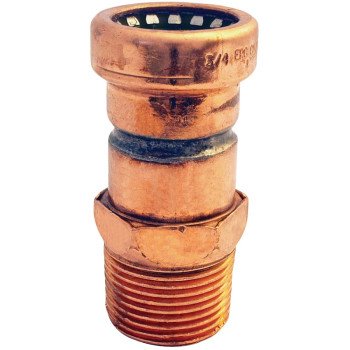 EPC 904 Series 10170750 Adapter, 3/4 in, Sweat x Male x Push-Fit, Copper, 200 psi Pressure