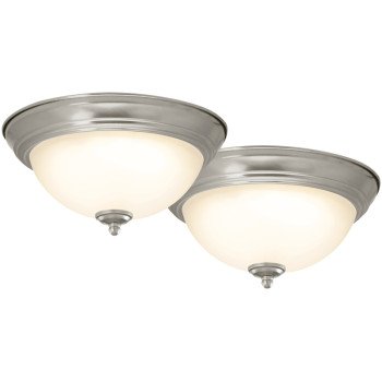 Boston Harbor 4200-LED- BN Flush Mount Ceiling Fixture, 120 V, 15 W, 2-Lamp, LED Lamp, 1100 Lumens