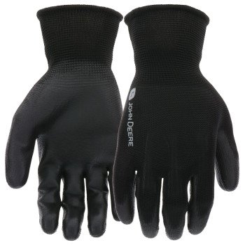 John Deere JD37214-L-5P Breathable Work Gloves, Men's, L, Elastic Knit Cuff, Polyurethane Coating, Polyester Glove