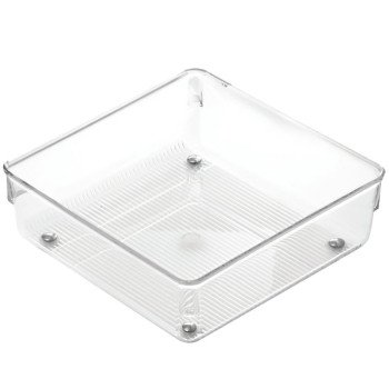 iDESIGN LINUS 52630 Drawer Organizer, Plastic, Clear, 6 in OAL, 2 in OAH, 6 in OAW