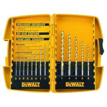 DEWALT DW1363 Drill Bit Set, 13-Piece, Steel, Titanium