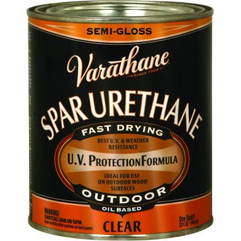 Varathane 9441H Spar Urethane Paint, Semi-Gloss, Liquid, Clear, 1 qt, Can