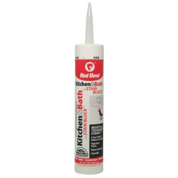 Red Devil Stain Block 0757 Sealant, Clear, -20 to 180 deg F, 10.1 oz Cartridge