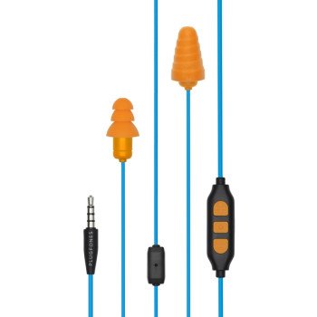 Plugfones Guardian Plus PGP-UO Earphones, 23/26 dB SPL, Light Blue/Orange