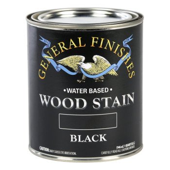 GENERAL FINISHES WBQT Wood Stain, Tint Base, Black, Liquid, 1 qt, Can