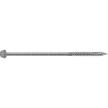 Camo 0369260 Structural Screw, 5/16 in Thread, 8 in L, Hex Head, Hex Drive, Sharp Point, Hot-Dipped Galvanized, 10