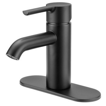 FAUCET SNGL HNDL PSH POPUP BLK