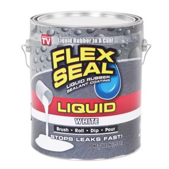 Flex Seal LFSWHTR01 Rubberized Coating, White, 1 gal, Can