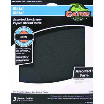 Gator 4447-012 Sanding Sheet, 11 in L, 9 in W, Emery Abrasive