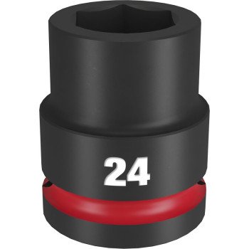 Milwaukee SHOCKWAVE Impact Duty Series 49-66-6362 Shallow Impact Socket, 24 mm Socket, 3/4 in Drive, Square Drive