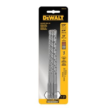 DEWALT DWA5103 Impact Ready Drill Bit, Masonry, 3-Piece, HCS