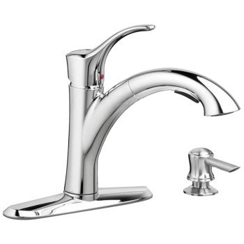 American Standard Mesa 9015.101.002 Pull-Out Kitchen Faucet with Soap Dispenser, 1.8 gpm, 1-Faucet Handle, Swivel Spout