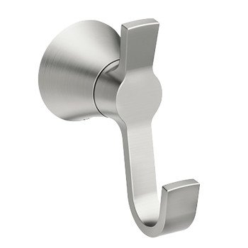 Moen Mikah Series Y0703BN Robe Hook, 1-Hook, Zinc, Brushed Nickel, Wall Mounting