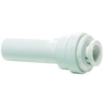 John Guest PP061208WP Pipe Connector, 3/8 x 1/4 in, Push-Fit, Polypropylene, 150 psi Pressure