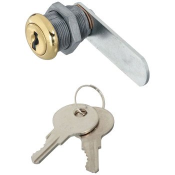 National Hardware V825 Series N239-145 Utility Lock, Keyed Lock, Y13 Yale, B1 Cole Keyway, Steel/Zinc, Brass