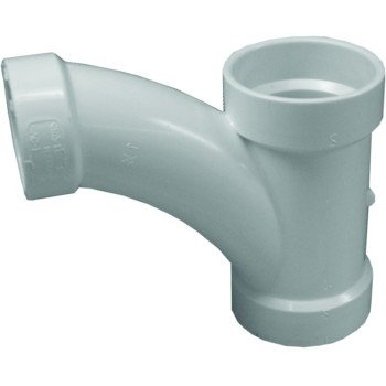 Canplas 194320 Reducing Combination Tee Pipe Wye, 2 x 2 x 1-1/2 in, Hub, PVC, White, SCH 40 Schedule