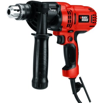 Black+Decker DR560 Drill/Driver, 7 A, 1/2 in Chuck, Keyed Chuck, Includes: (1) Chuck Key and Holder, (1) Side Handle