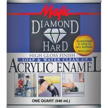 Majic Paints Diamondhard 8-1500 Series 8-1508-2 Enamel Paint, Water Base, Gloss Sheen, Light Yellow, 1 qt, Can