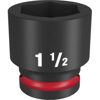 Milwaukee SHOCKWAVE Impact Duty Series 49-66-6315 Shallow Impact Socket, 1-1/2 in Socket, 3/4 in Drive, Square Drive