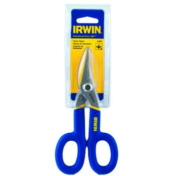 Irwin 23007 Tinner Snip, 7 in OAL, 2 in L Cut, Curved, Straight Cut, Steel Blade, Double-Dipped Handle, Green Handle