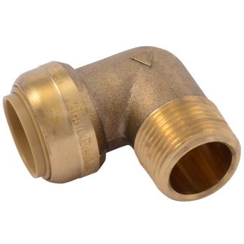 SharkBite U286LFA Pipe Elbow, 3/4 in, 90 deg Angle, Brass, 200 psi Pressure