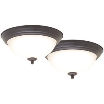 Boston Harbor 4200-LED- BR Flush Mount Ceiling Fixture, 120 V, 15 W, 2-Lamp, LED Lamp, 1100 Lumens, Bronze Fixture