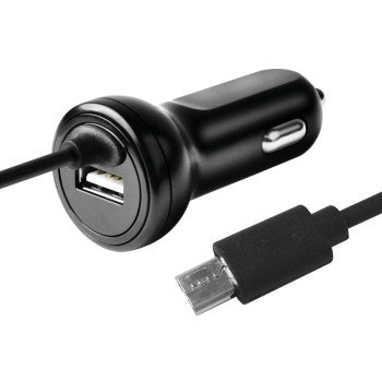 Zenith PM1001FCMC Fixed Car Charger, 12 to 24 VDC Input, 5 V Output, 3 ft L Cord