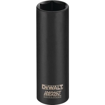 DEWALT IMPACT READY DW2285 Impact Socket, 7/16 in Socket, 3/8 in Drive, Square Drive, 6-Point, Steel, Black Oxide