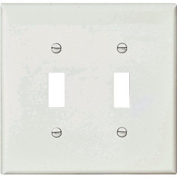 WALL PLATE 2 GANG TGL POLY WHT