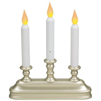 Xodus Innovations FPC1330P Candle, 10-1/4 in H Candle, Pewter Candle, D Alkaline Battery, LED Bulb, Pewter Holder