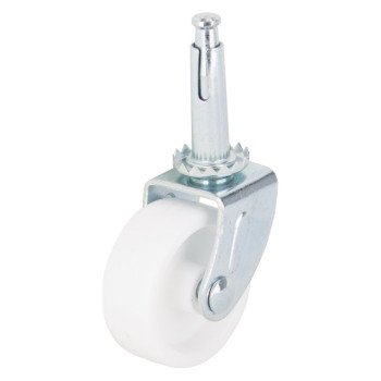 ProSource JC-B15-PS Swivel Caster, 1-5/8 in Dia Wheel, 1-5/8 in W Wheel, White, 50 lb