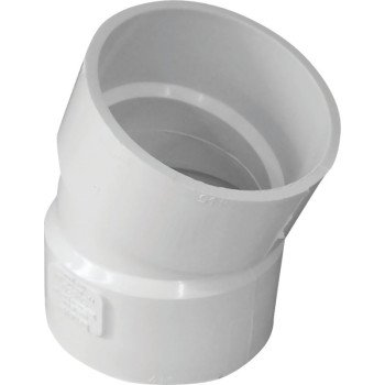 Canplas 414206BC Pipe Elbow, 6 in, Hub, 22.5 deg Angle, PVC, White