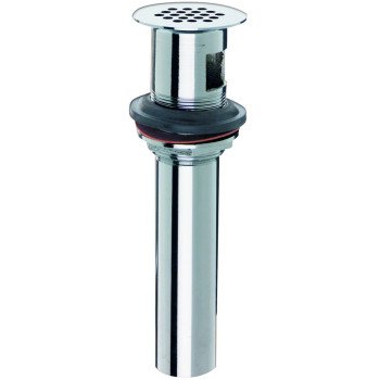 Plumb Pak PP856-80PC Lavatory Plug with Grid Strainer, Commercial-Grade, Pop-Out, Cast Brass, Chrome