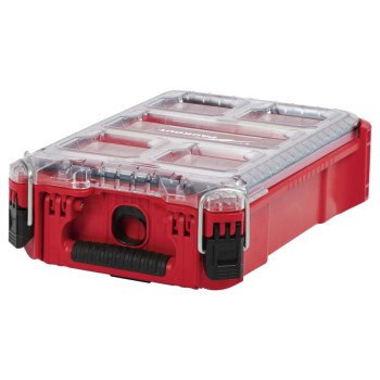 Milwaukee PACKOUT 48-22-8435 Organizer, 75 lb Capacity, 9.72 in L, 15.24 in W, 4.61 in H, 5-Compartment, Plastic, Red