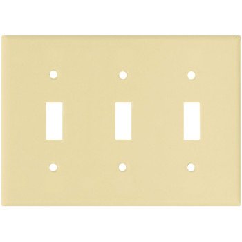 Eaton Wiring Devices 2141V-BOX Wallplate, 4-1/2 in L, 6.37 in W, 3 -Gang, Thermoset, Ivory, High-Gloss