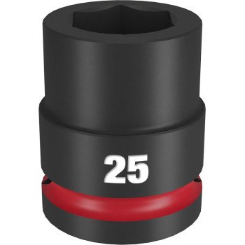 Milwaukee SHOCKWAVE Impact Duty Series 49-66-6363 Shallow Impact Socket, 25 mm Socket, 3/4 in Drive, Square Drive