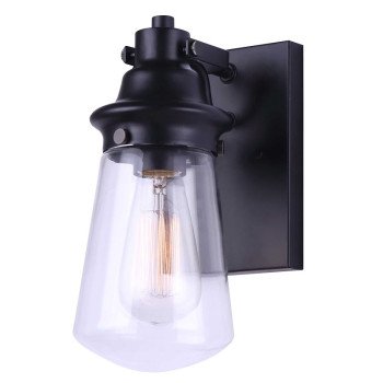 Canarm KORBER IOL458BK Outdoor Light, 60 W, Type A Lamp, Black Fixture, Matte Fixture