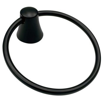 Boston Harbor 8760 Towel Ring, 6 in Dia Ring, Zinc/Aluminum, Matte Black, Wall Mounting