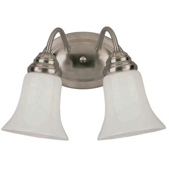 Westinghouse 6461700 Wall Light Fixture, 120 V, 2-Lamp, Incandescent, LED Lamp, Metal Fixture, Brushed Nickel Fixture