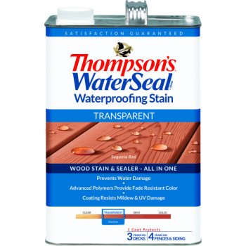 Thompson's WaterSeal TH.091401-16 Wood Sealer, Transparent, Liquid, Sedona Red, 1 gal