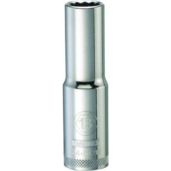 DEWALT DWMT74542OSP Drive Socket, 13 mm Socket, 1/2 in Drive, 12-Point, Vanadium Steel, Polished Chrome