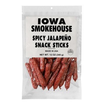 Iowa Smokehouse IS-SNK12S-6CT Snack Stick, Jalapeno, 12 oz